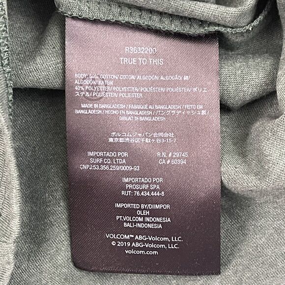 Volcom Girls Medium 8/10 Green Long Sleeve Shirt Palm Tree Logo NWT Casual - Picture 6 of 9